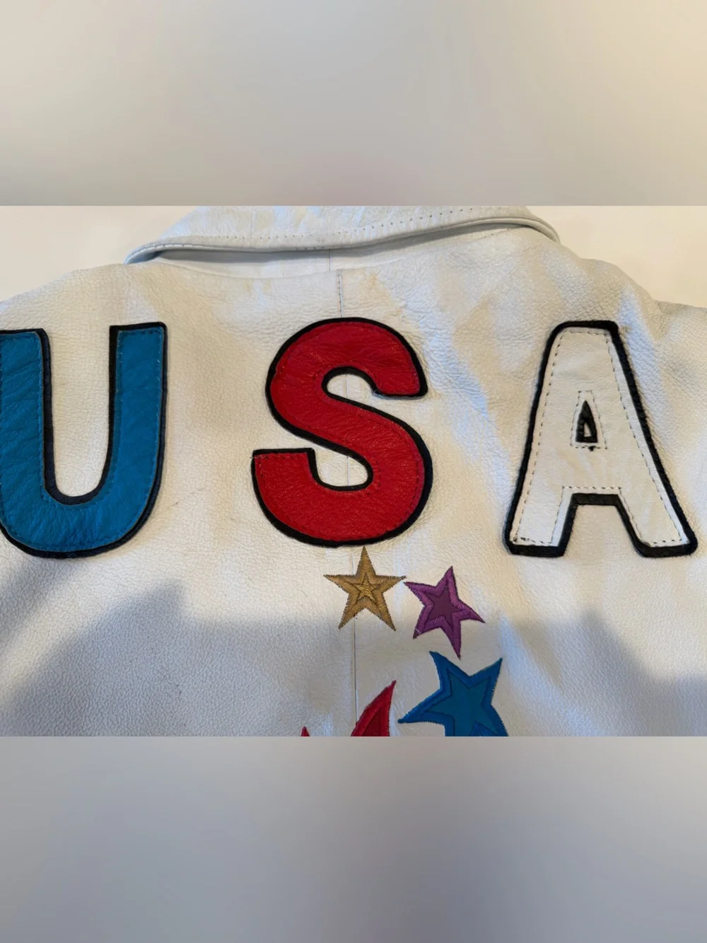 VINTAGE 1996 ATLANTA OLYMPIC GAMES LEATHER BOMBER IACKET SIZE L
